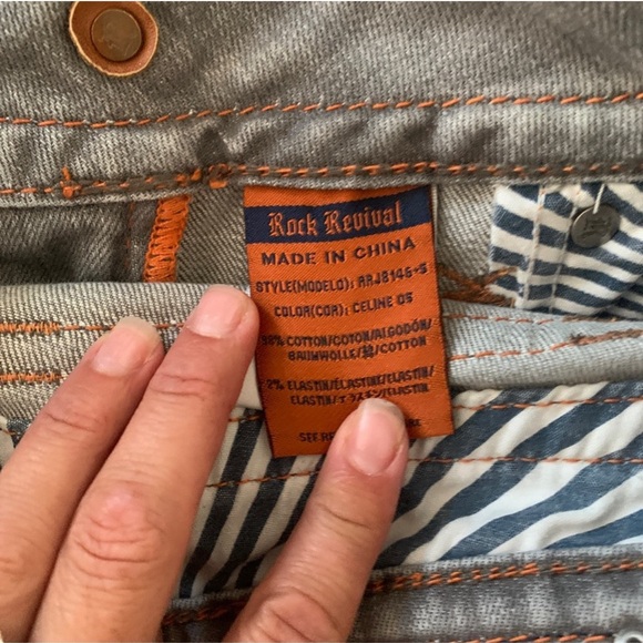 Rock revival Celine straight jeans denim grey 27 - Picture 6 of 10